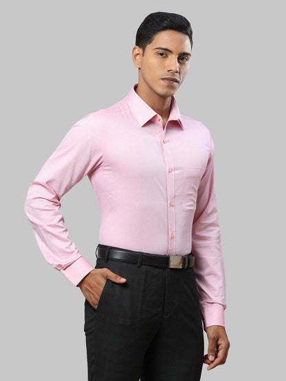 Raymond Pink Structure Slim Fit Full Sleeve Cotton Shirt