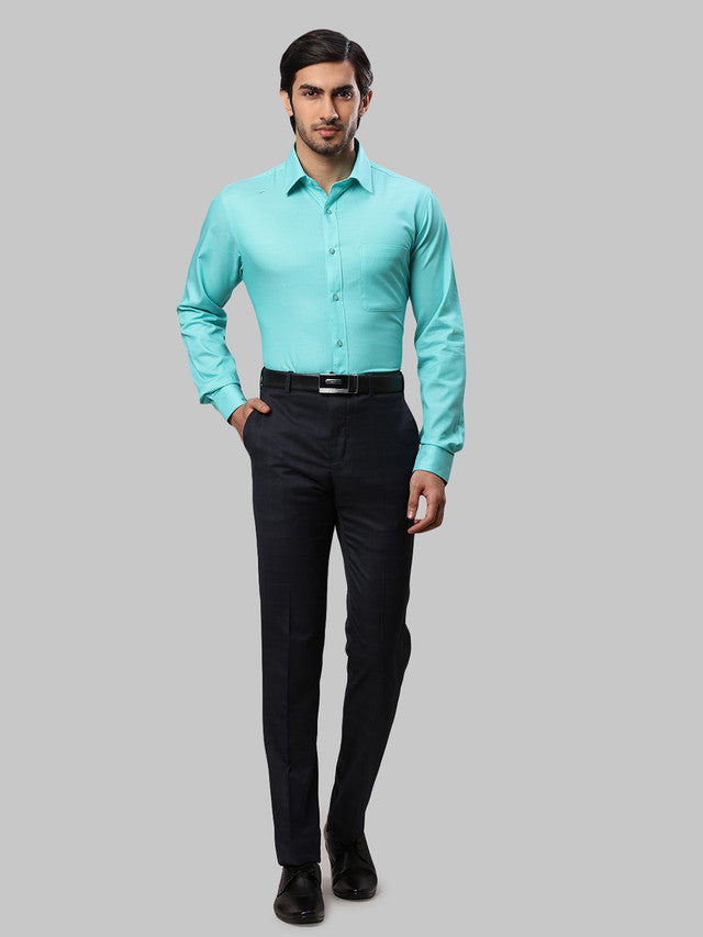 Raymond Green Structure Slim Fit Full Sleeve Cotton Shirt