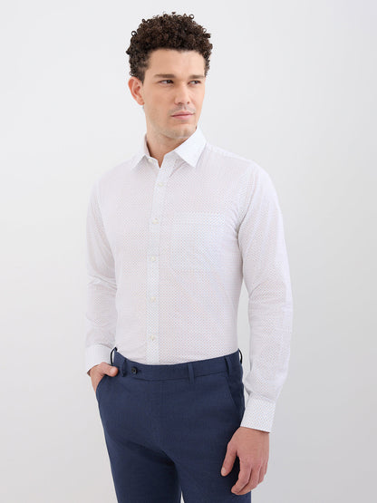 Raymond Men Green Printed Slim Fit Cotton Blend Shirt