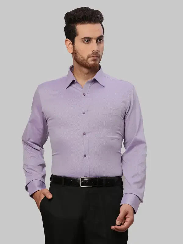Men Violet Slim Fit Dobby Cotton Shirts