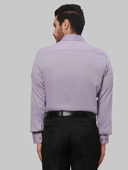 Men Violet Slim Fit Dobby Cotton Shirts