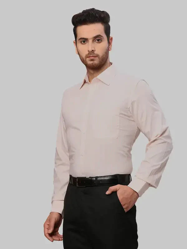 Men Orange Slim Fit Checks Cotton Shirts