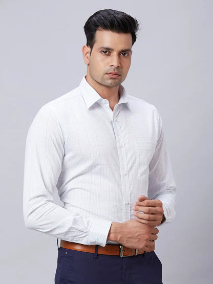 Raymond Men Blue Structure Slim Fit Cotton Shirt