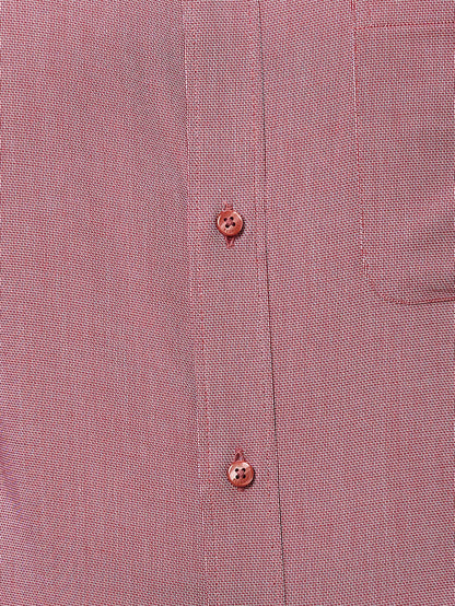Raymond Red Structure Slim Fit Cotton Formal Shirt