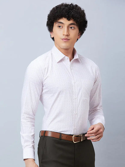 Raymond Men Pink Structured Slim Fit Cotton Formal Shirt