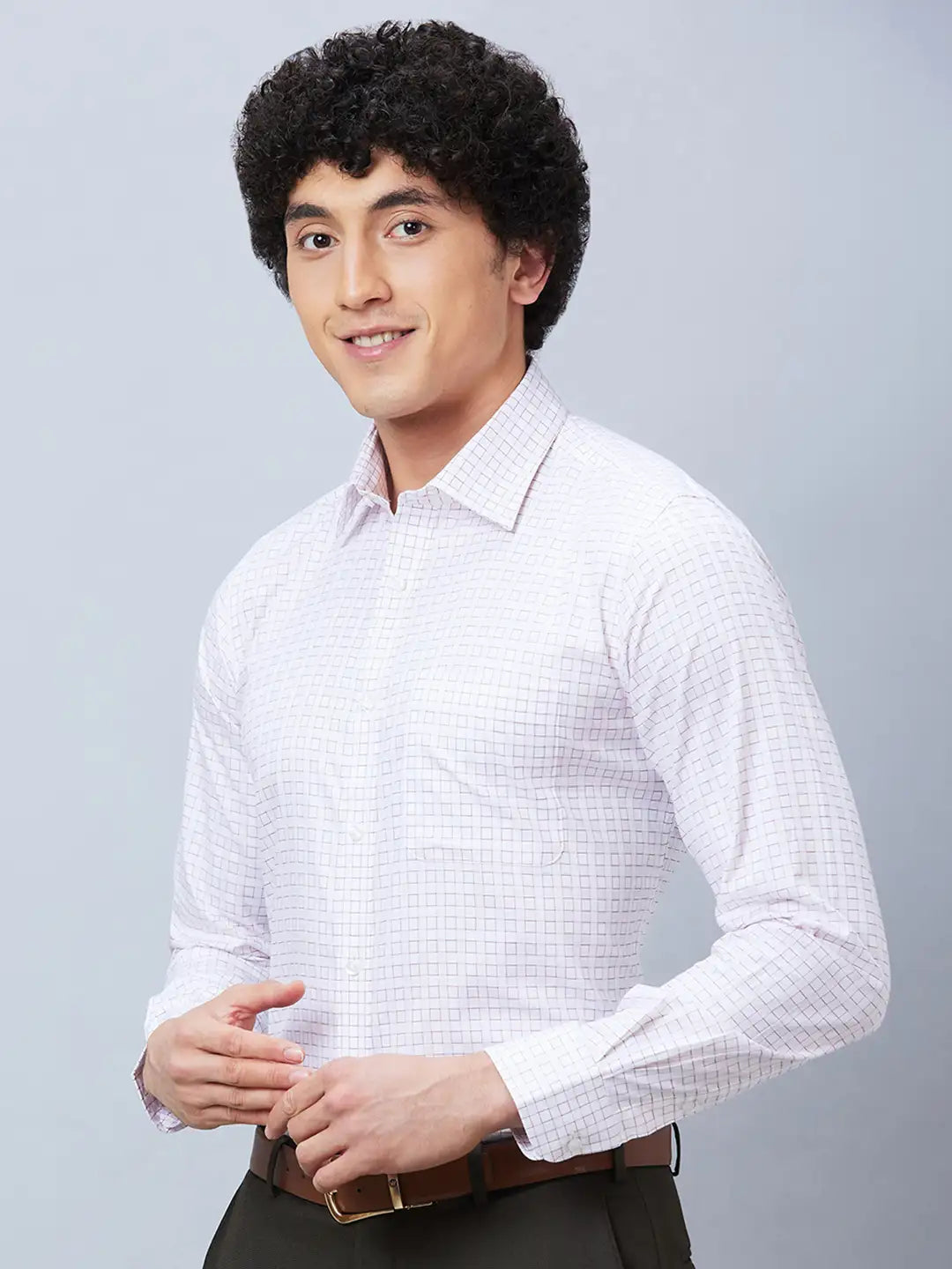 Raymond Men Pink Structured Slim Fit Cotton Formal Shirt