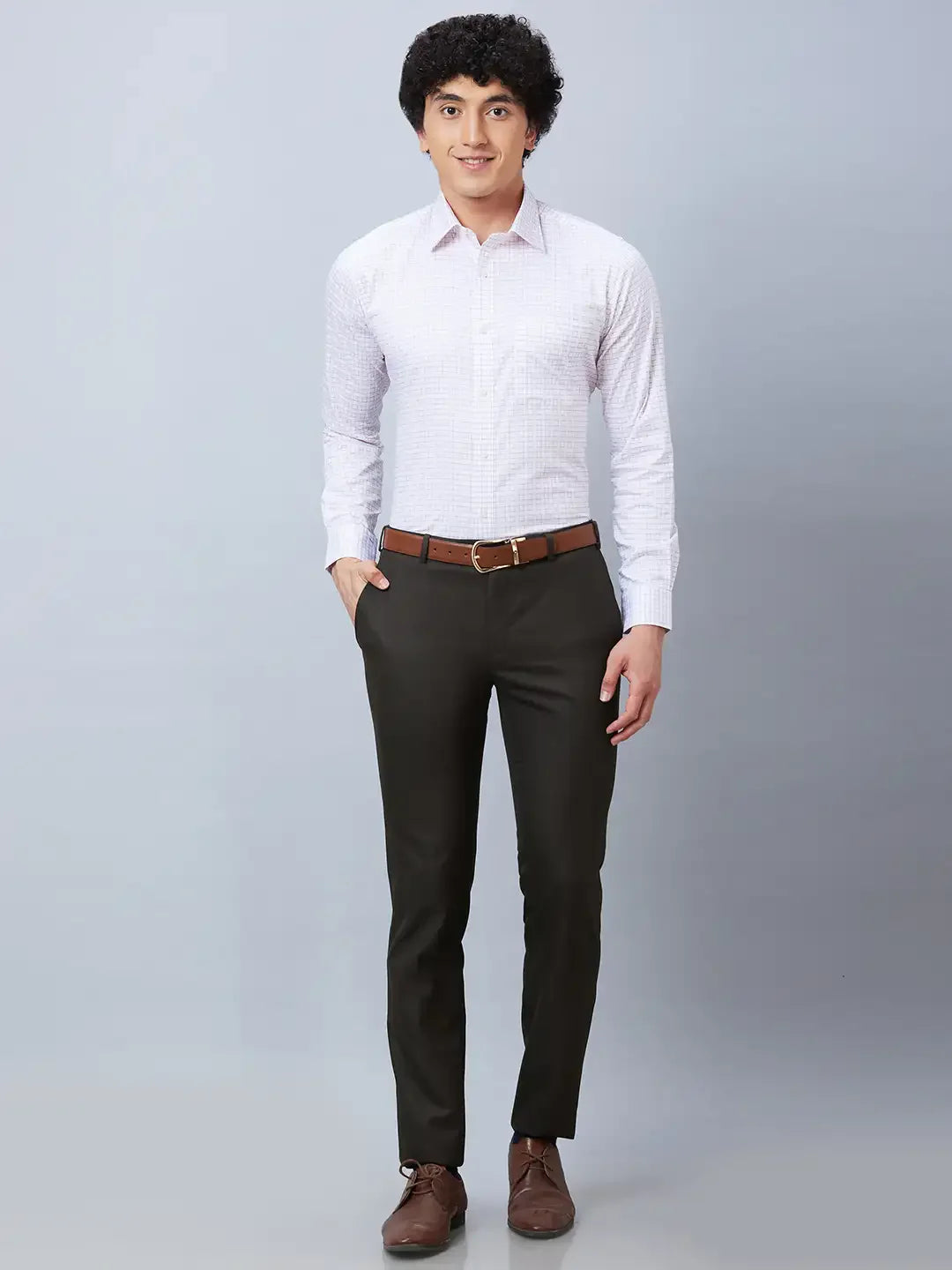 Raymond Men Pink Structured Slim Fit Cotton Formal Shirt