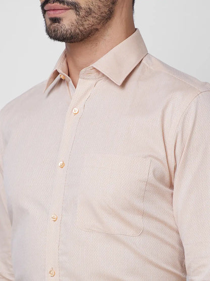 Raymond Men Orange Structure Slim Fit Cotton Shirt