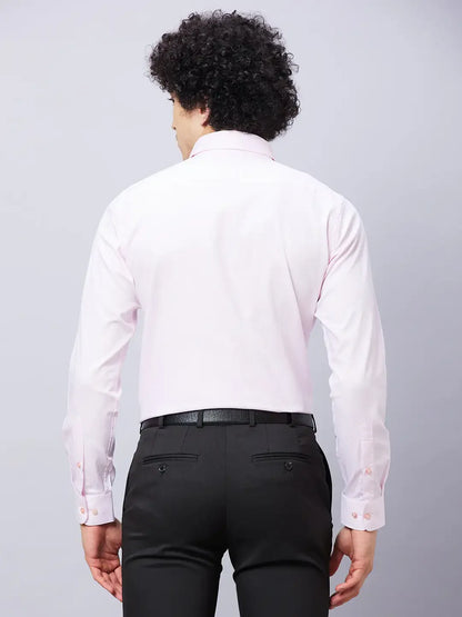 Raymond Men Pink Structured Slim Fit Cotton Formal Shirt
