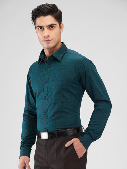 Raymond Green Structure Slim Fit Cotton Formal Shirt