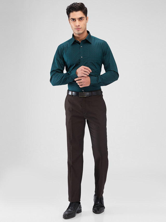 Raymond Green Structure Slim Fit Cotton Formal Shirt