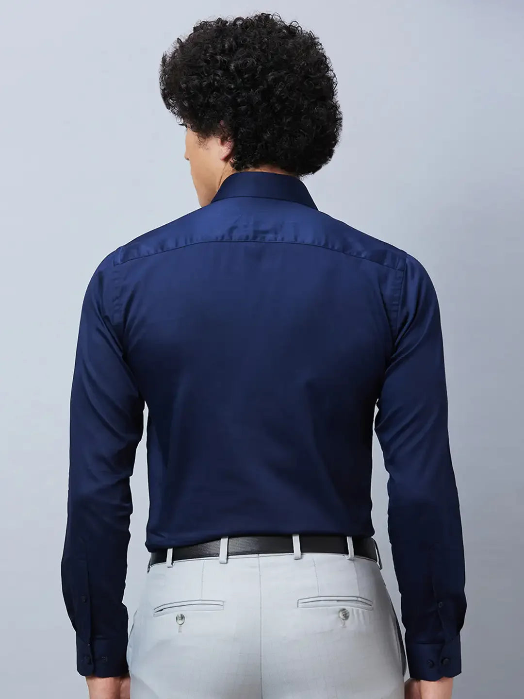 Raymond Men Blue Structure Slim Fit Cotton Shirt