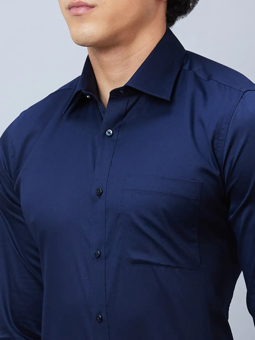 Raymond Men Blue Structure Slim Fit Cotton Shirt