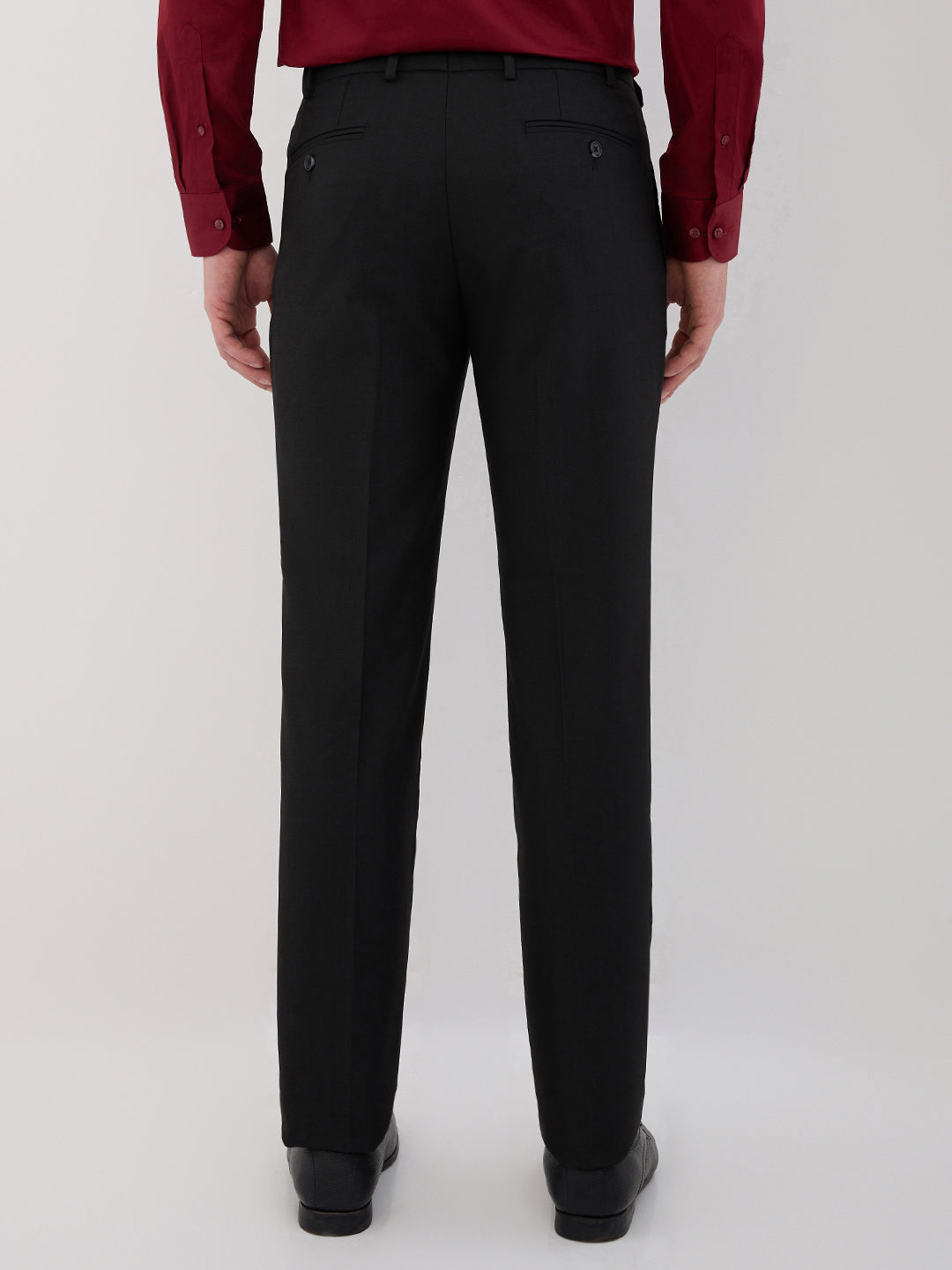 Raymond Men Maroon Structure Slim Fit Cotton Blend Shirt