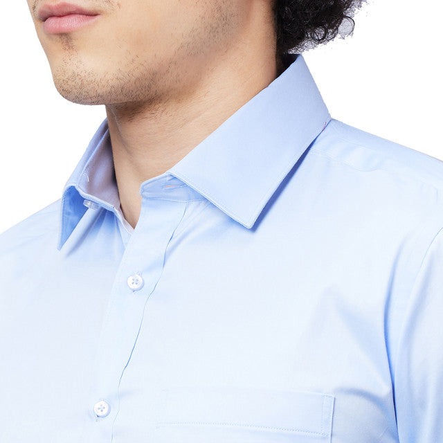 Raymond Men Blue Structure Slim Fit Cotton Shirt