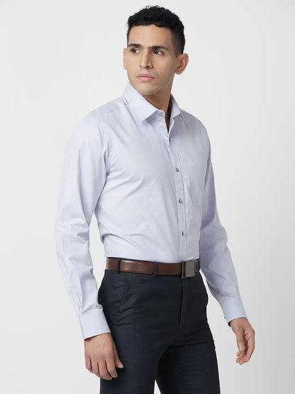 Raymond Men Grey Structure Regular Fit Cotton Shirt