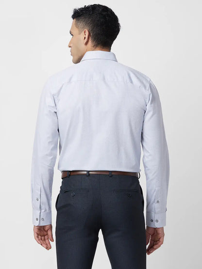 Raymond Men Grey Structure Regular Fit Cotton Shirt