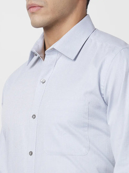 Raymond Men Grey Structure Regular Fit Cotton Shirt