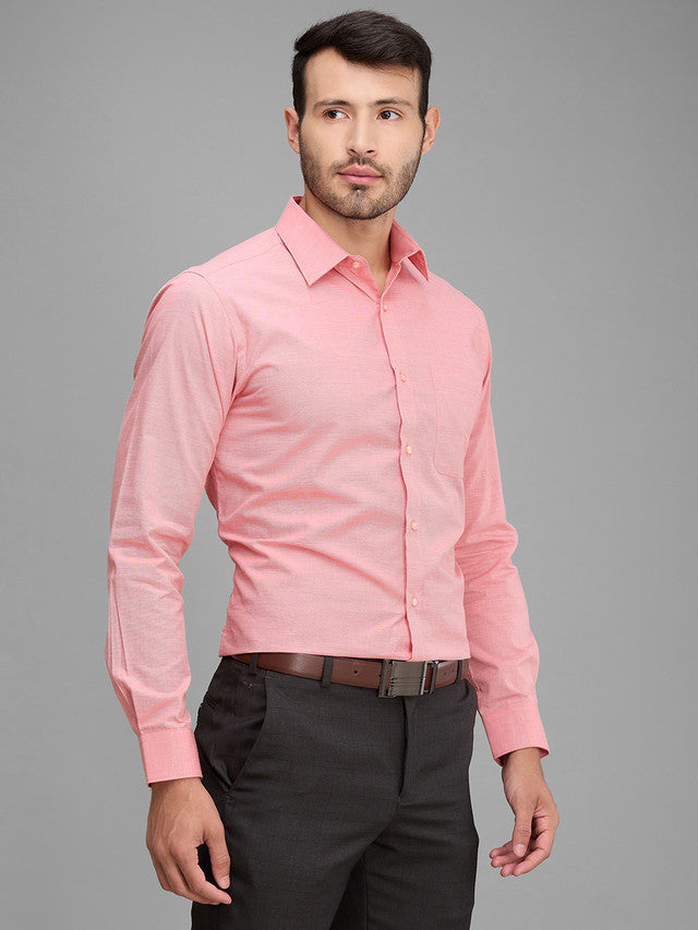 Raymond Men Pink Solid Cotton Formal Shirt