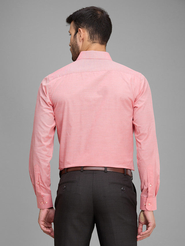 Raymond Men Pink Solid Cotton Formal Shirt