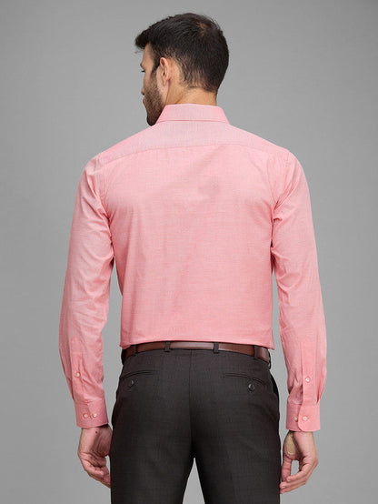 Raymond Men Pink Solid Cotton Formal Shirt