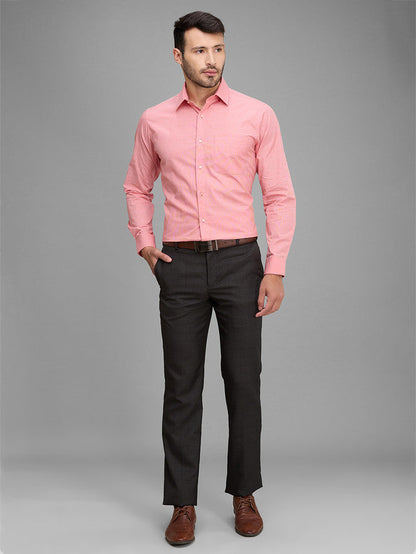 Raymond Men Pink Solid Cotton Formal Shirt
