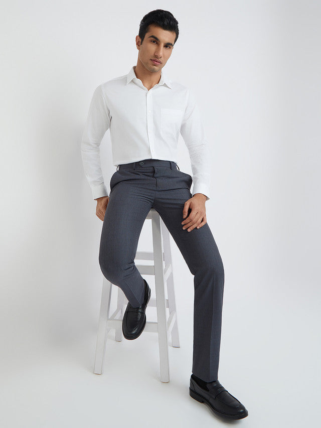 Raymond White Solid Slim Fit Full Sleeve Cotton Shirt
