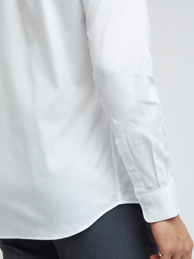 Raymond White Solid Slim Fit Full Sleeve Cotton Shirt
