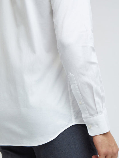 Raymond White Solid Slim Fit Full Sleeve Cotton Shirt