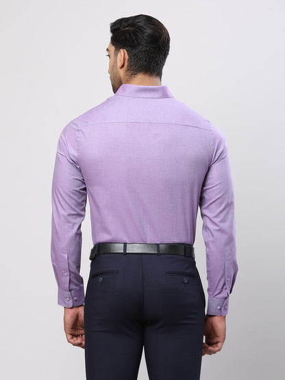 Raymond Purple Solid Slim Fit Cotton Formal Shirt