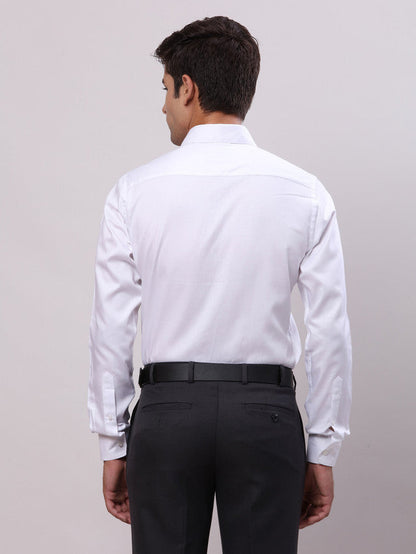 Raymond White Solid Slim Fit Cotton Formal Shirt