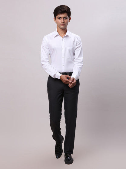 Raymond White Solid Slim Fit Cotton Formal Shirt