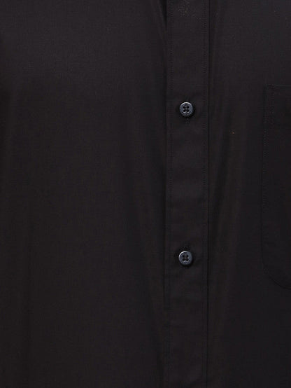 Raymond Black Solid Slim Fit Cotton Formal Shirt