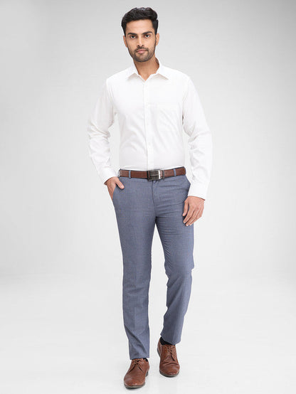 Raymond White Solid Slim Fit Full Sleeve Cotton Shirt