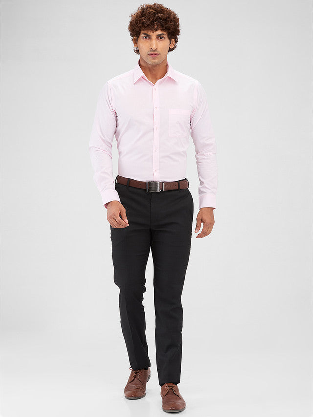 Raymond Pink Solid Slim Fit Cotton Formal Shirt