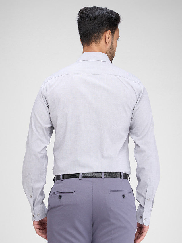 Raymond Grey Solid Slim Fit Full Sleeve Cotton Shirt