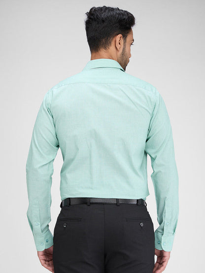Raymond Green Solid Slim Fit Full Sleeve Cotton Shirt