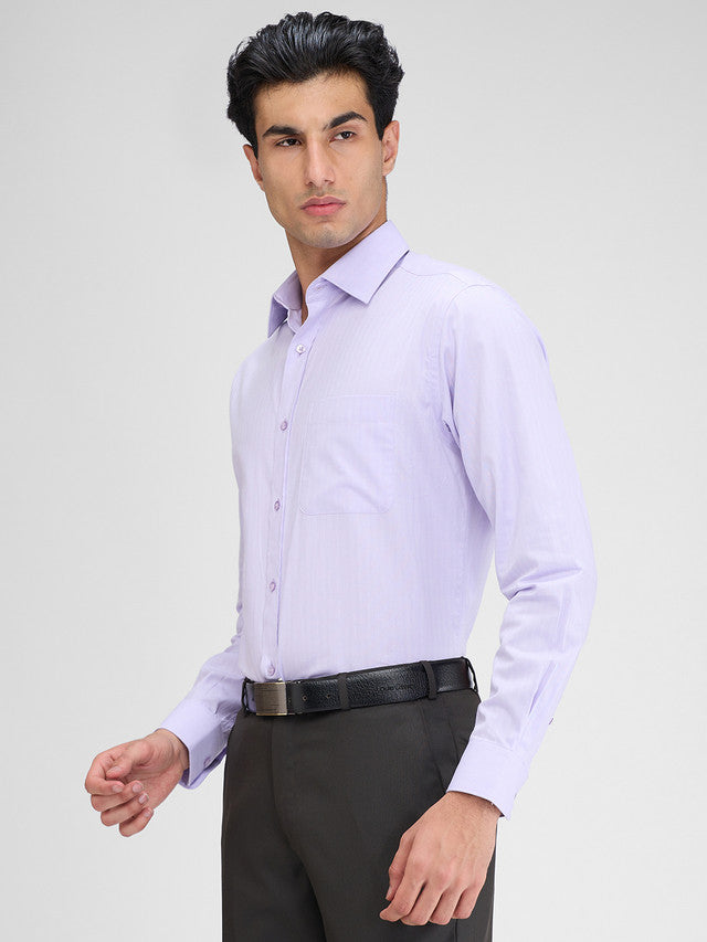 Raymond Purple Solid Slim Fit Full Sleeve Cotton Shirt