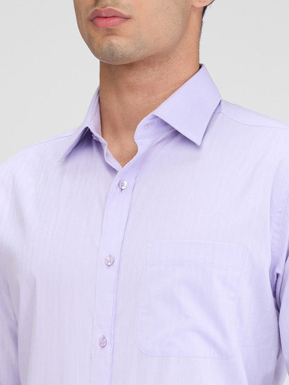 Raymond Purple Solid Slim Fit Full Sleeve Cotton Shirt