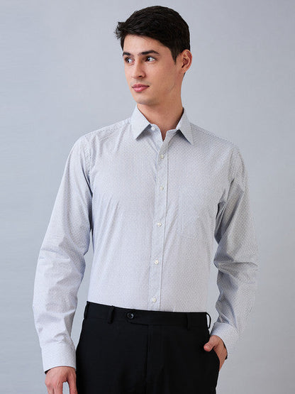 Raymond Men Blue Checks Slim Fit Cotton Shirt