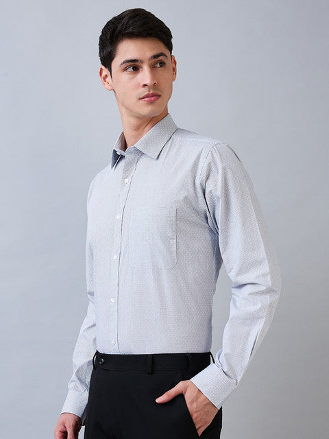 Raymond Men Blue Checks Slim Fit Cotton Shirt