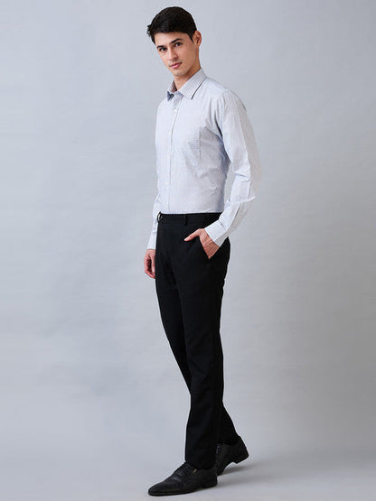 Raymond Men Blue Checks Slim Fit Cotton Shirt