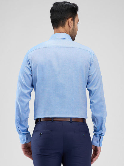 Raymond Blue Structure Slim Fit Cotton Formal Shirt