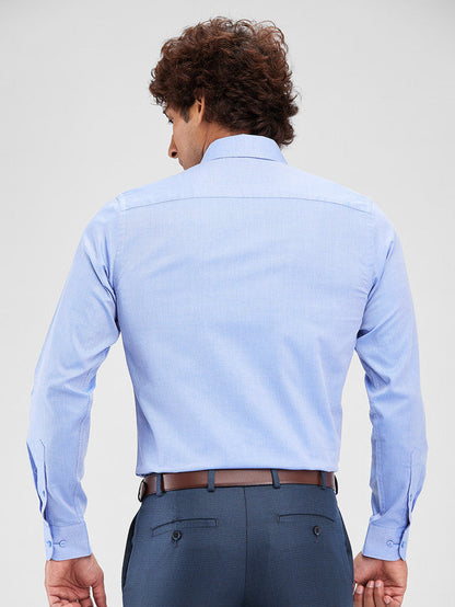 Raymond Blue Structure Slim Fit Cotton Formal Shirt