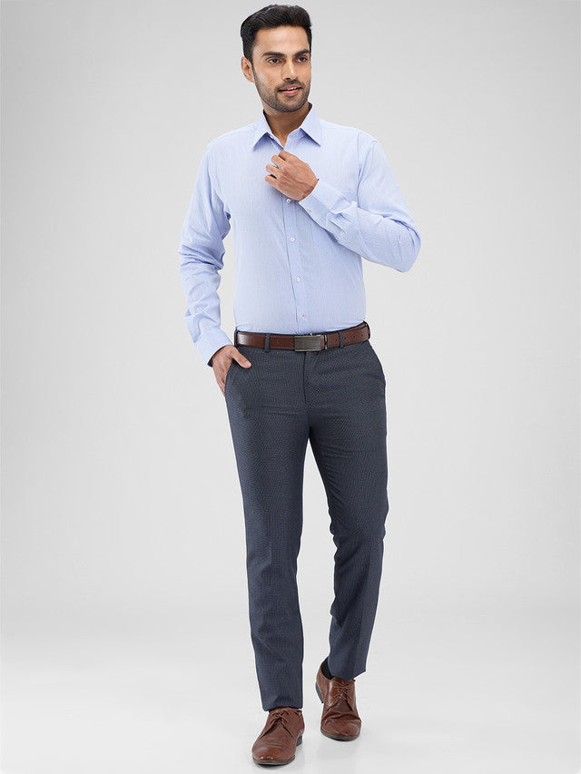 Raymond Purple Stripe Slim Fit Cotton Formal Shirt