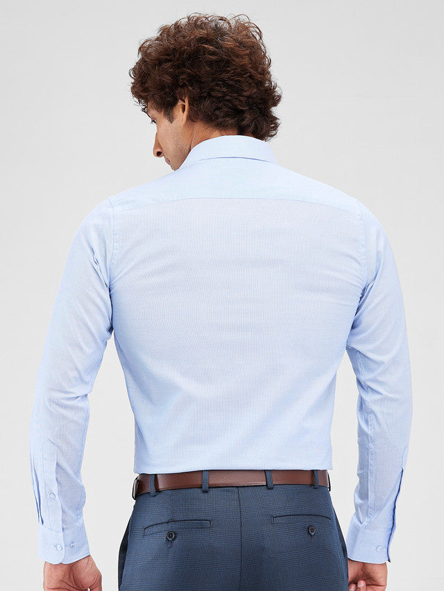 Raymond Blue Structure Slim Fit Cotton Formal Shirt