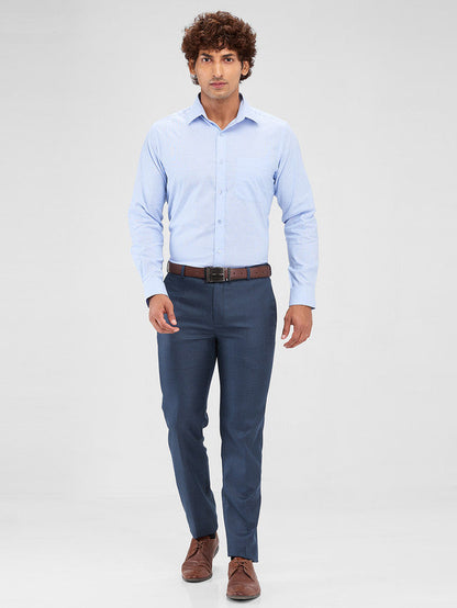 Raymond Blue Structure Slim Fit Cotton Formal Shirt