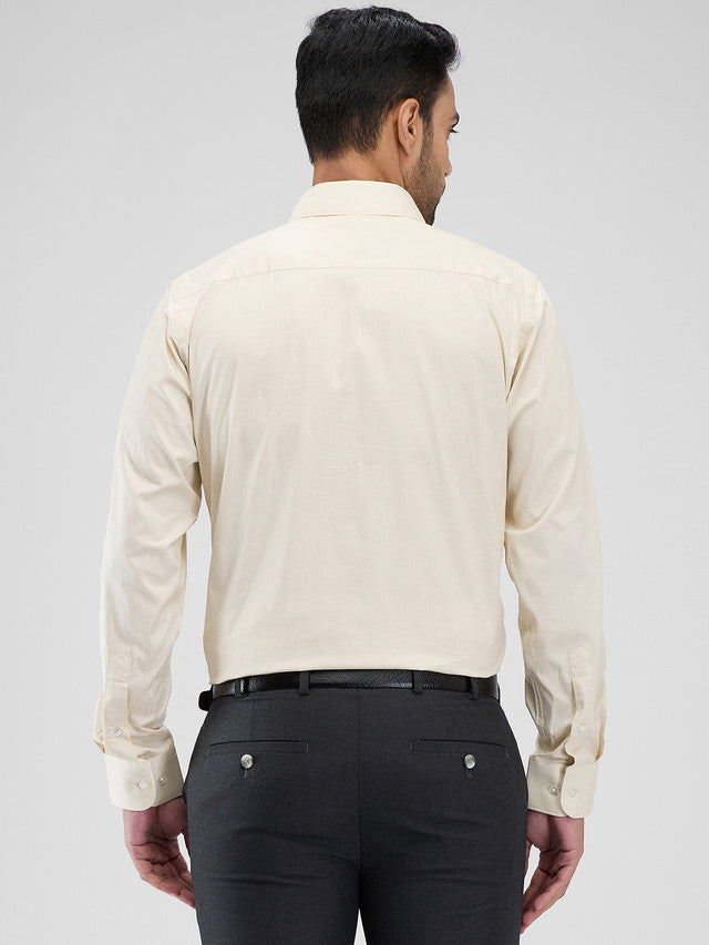 Raymond Brown Solid Slim Fit Cotton Formal Shirt