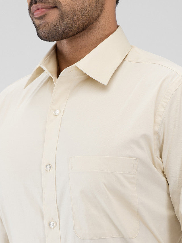 Raymond Brown Solid Slim Fit Cotton Formal Shirt