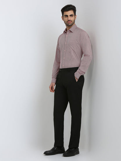 Raymond Men Red Checks Slim Fit Cotton Formal Shirt